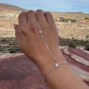 Hand Chain Bracelet 925 Sterling Silver